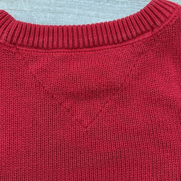 Vintage 90s Tommy Hilfiger Cotton Knit Sweater Red size L - Picture 8 of 8